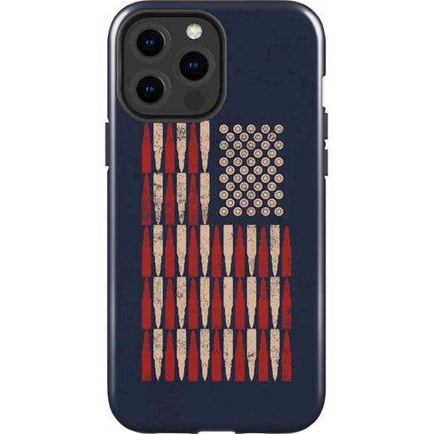 Blue Bullet American Flag iPhone 15 Pro Max Impact Case