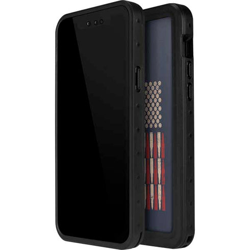 Blue Bullet American Flag iPhone 14 Pro Max Waterproof Case