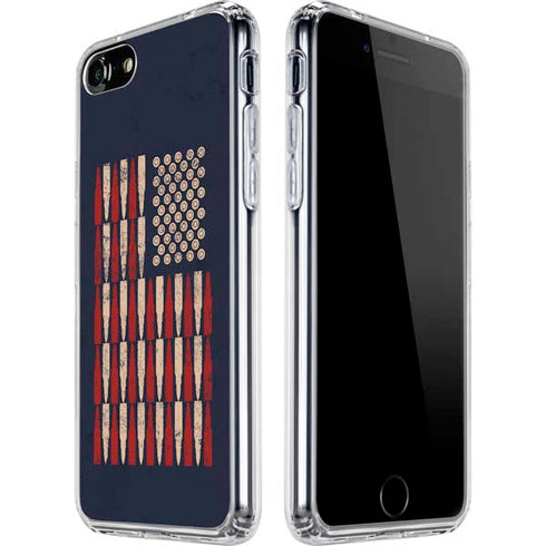 Blue Bullet American Flag iPhone SE (2nd & 3rd Gen) Clear Case