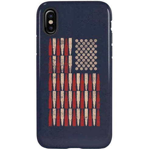 Blue Bullet American Flag iPhone X Pro Case