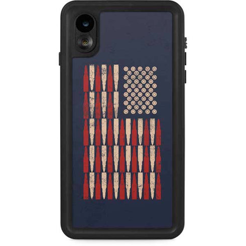 Blue Bullet American Flag iPhone XR Waterproof Case