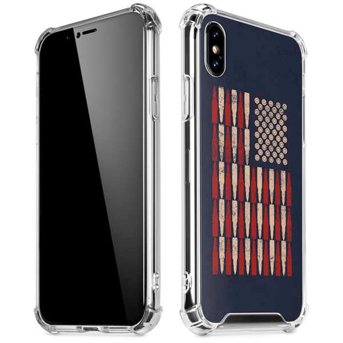 Blue Bullet American Flag iPhone XS Max Clear Case