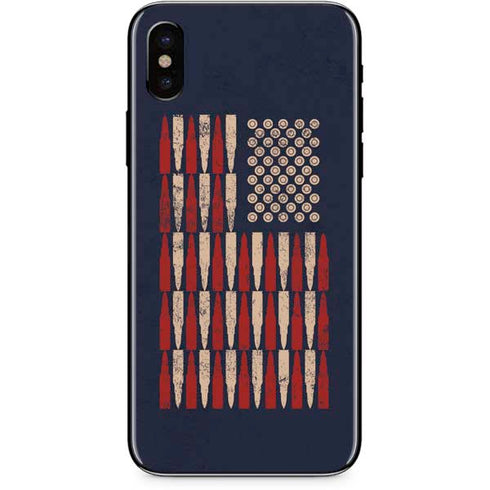 Blue Bullet American Flag iPhone XS Skin