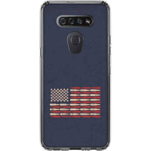 Blue Bullet American Flag LG K51/Q51 Clear Case