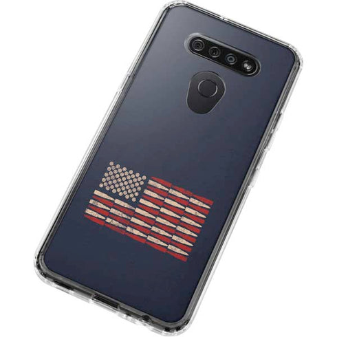 Blue Bullet American Flag LG K51/Q51 Clear Case