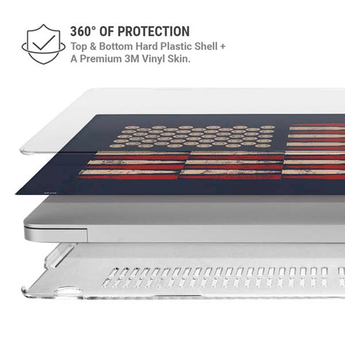 Blue Bullet American Flag MacBook Air 13in M1 (2021) Case plus Skin