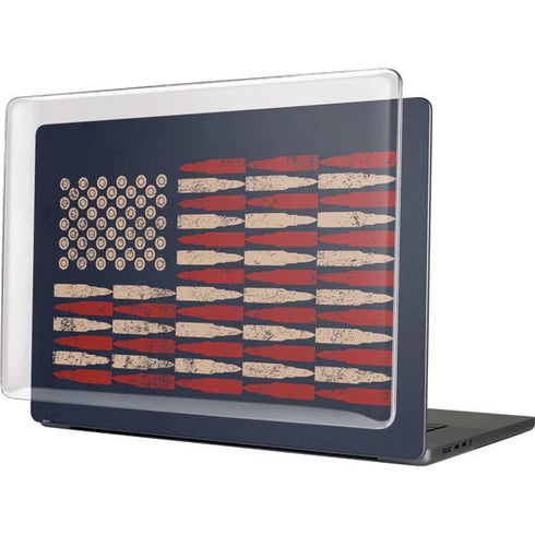 Blue Bullet American Flag MacBook Pro 16in (2021-25) Case plus Skin