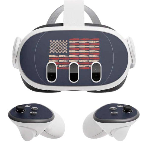Blue Bullet American Flag Meta Quest 3 Skin
