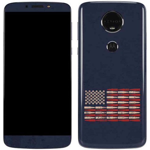 Blue Bullet American Flag Moto E5 Plus Skin