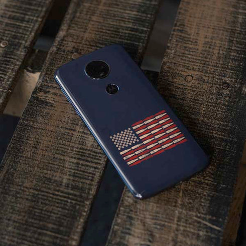 Blue Bullet American Flag Moto E5 Plus Skin
