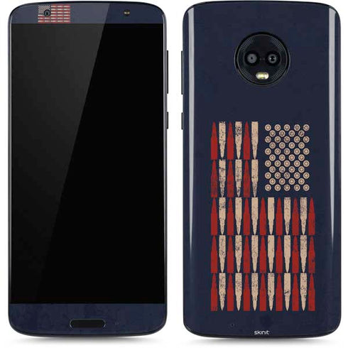 Blue Bullet American Flag Moto G6 Skin