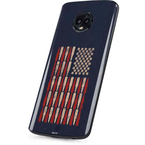 Blue Bullet American Flag Moto G6 Skin