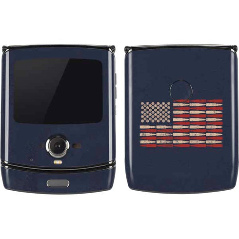 Blue Bullet American Flag Motorola RAZR Skin