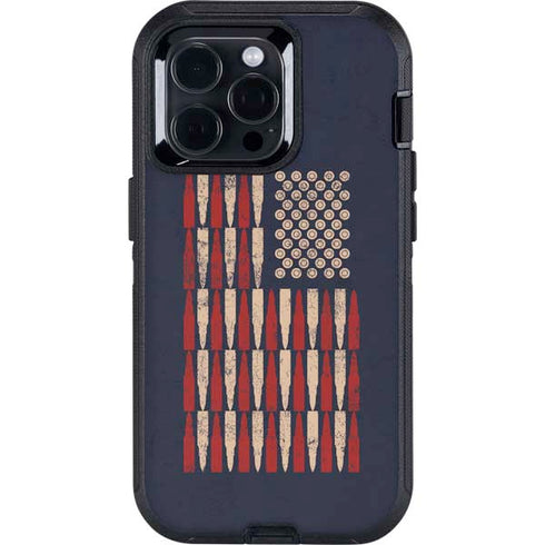 Blue Bullet American Flag Otterbox Defender iPhone Skin