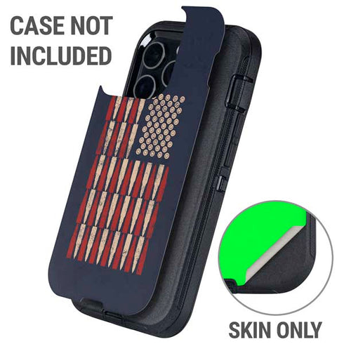 Blue Bullet American Flag Otterbox Defender iPhone Skin