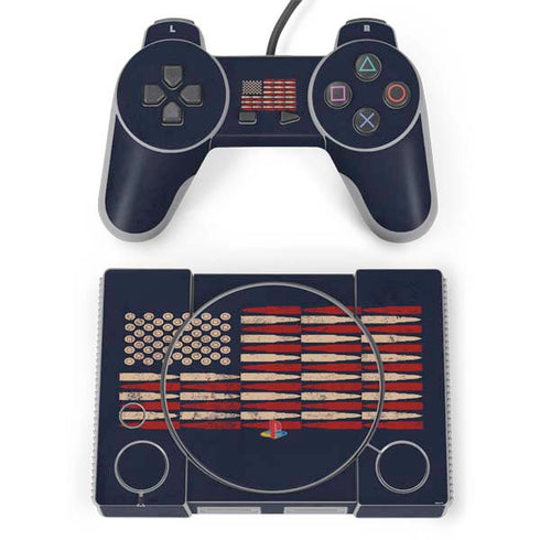Blue Bullet American Flag PlayStation Classic Bundle Skin