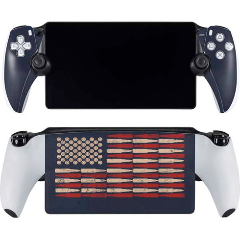 Blue Bullet American Flag PlayStation Portal Remote Player Skin