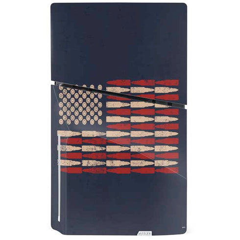 Blue Bullet American Flag PS5 Slim Disk Bundle Skin