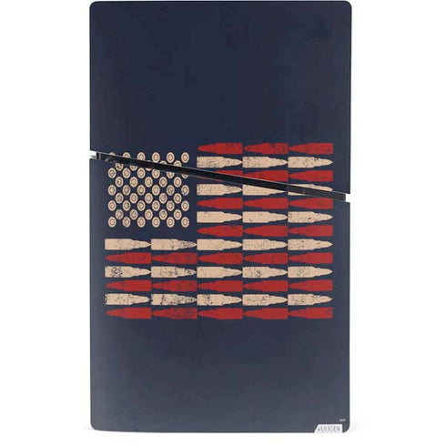 Blue Bullet American Flag PS5 Slim Digital Edition Console Skin