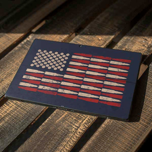 Blue Bullet American Flag Surface Pro 7 Skin