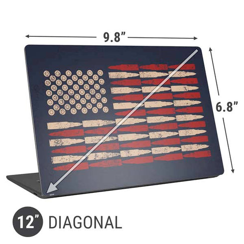 Blue Bullet American Flag Universal Laptop 12in (9.8 x 6.8in) Skin