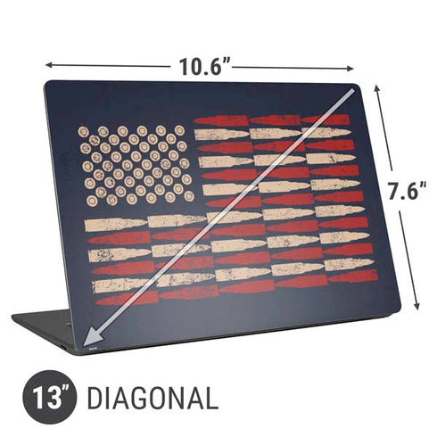 Blue Bullet American Flag Universal Laptop 13in (10.6 x 7.6in) Skin