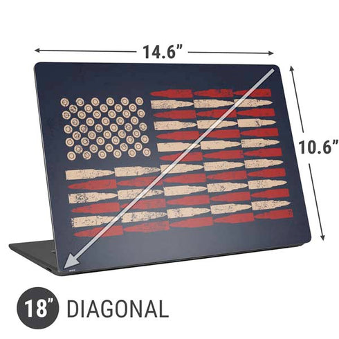 Blue Bullet American Flag Universal Laptop 18in (14.6 x 10.6in) Skin