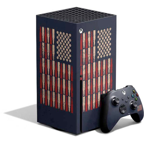 Blue Bullet American Flag Xbox Series X Bundle Skin