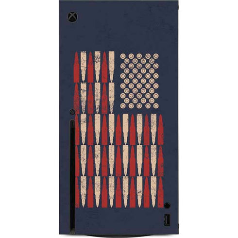 Blue Bullet American Flag Xbox Series X Console Skin