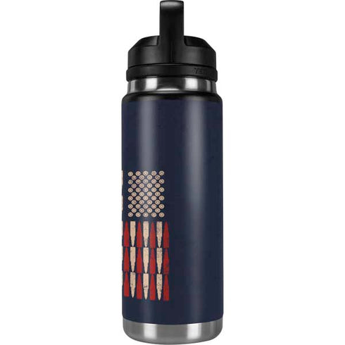 Blue Bullet American Flag YETI Rambler 26oz Bottle Skin