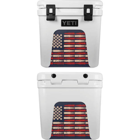 Blue Bullet American Flag YETI Roadie 24 Hard Cooler Skin