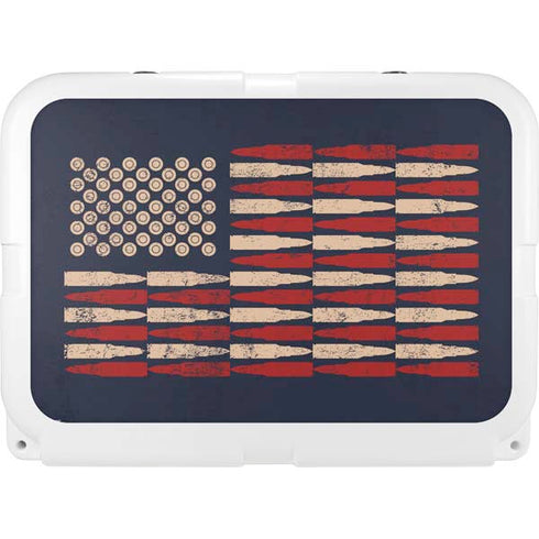 Blue Bullet American Flag YETI Tundra 35 Hard Cooler Skin