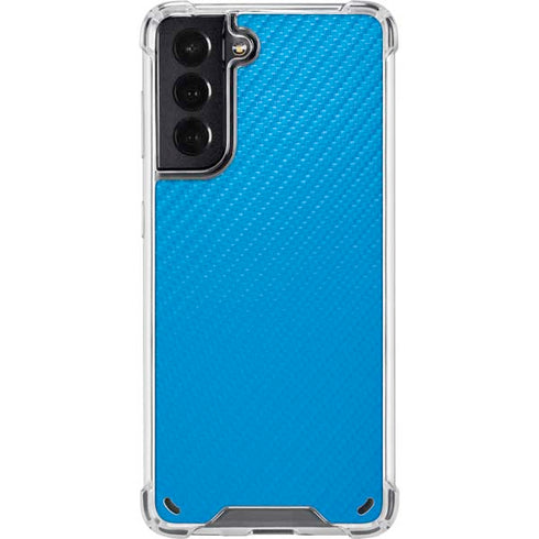 Blue Carbon Fiber Specialty Material Galaxy S21 5G Clear Case