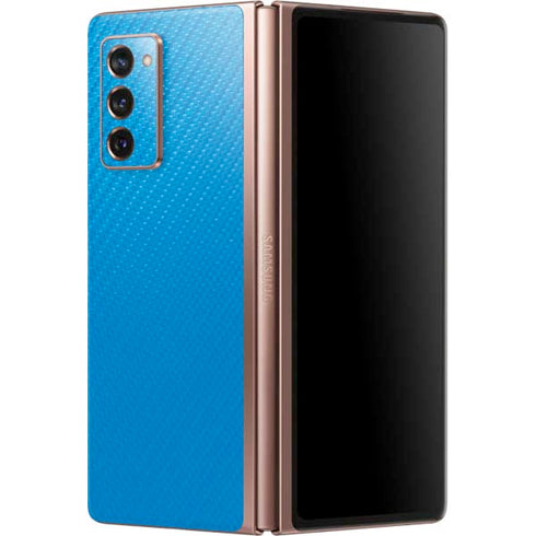 Blue Carbon Fiber Specialty Material Galaxy Z Fold2 5G Skin