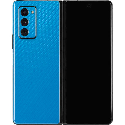 Blue Carbon Fiber Specialty Material Galaxy Z Fold2 5G Skin