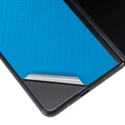 Blue Carbon Fiber Specialty Material Galaxy Z Fold3 5G Skin