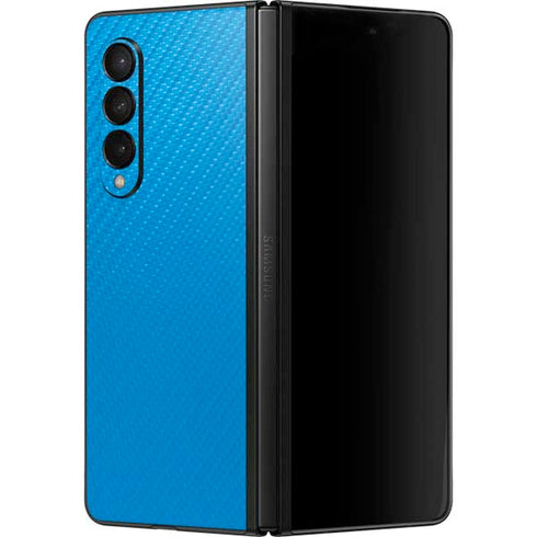 Blue Carbon Fiber Specialty Material Galaxy Z Fold3 5G Skin