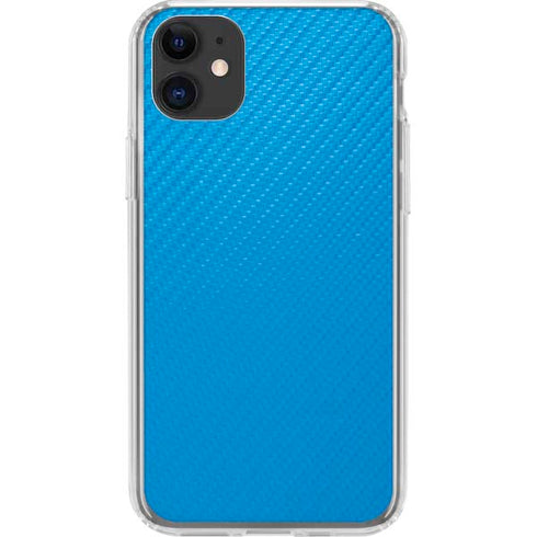 Blue Carbon Fiber Specialty Texture Material iPhone 11 Clear Case