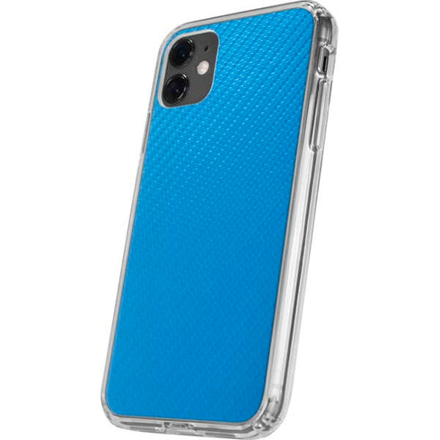 Blue Carbon Fiber Specialty Texture Material iPhone 11 Clear Case