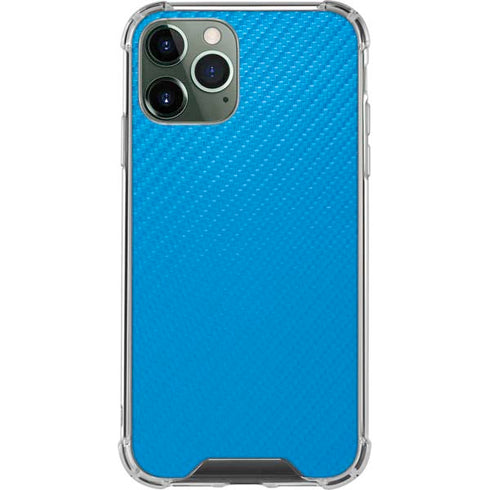 Blue Carbon Fiber Specialty Texture Material iPhone 11 Pro Max Clear Case