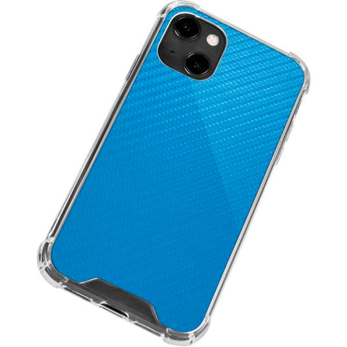 Blue Carbon Fiber Specialty Material iPhone 13 Clear Case