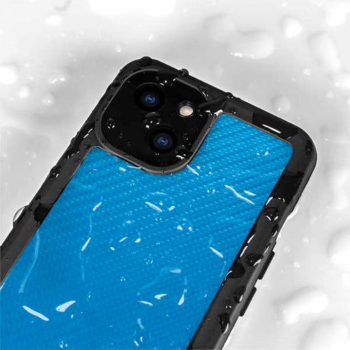 Blue Carbon Fiber Specialty Material iPhone 13 Mini Waterproof Case