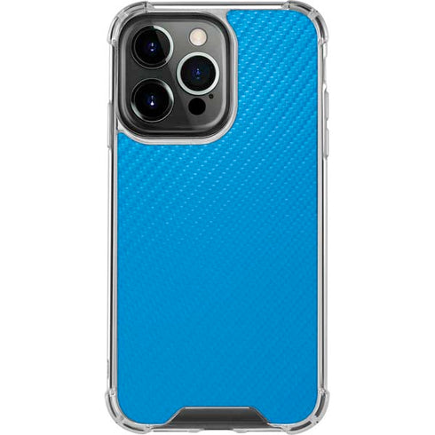 Blue Carbon Fiber Specialty Material iPhone 13 Pro Clear Case