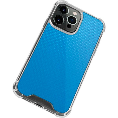 Blue Carbon Fiber Specialty Material iPhone 13 Pro Max Clear Case