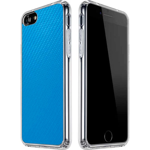 Blue Carbon Fiber Specialty Material iPhone SE (2nd & 3rd Gen) Clear Case