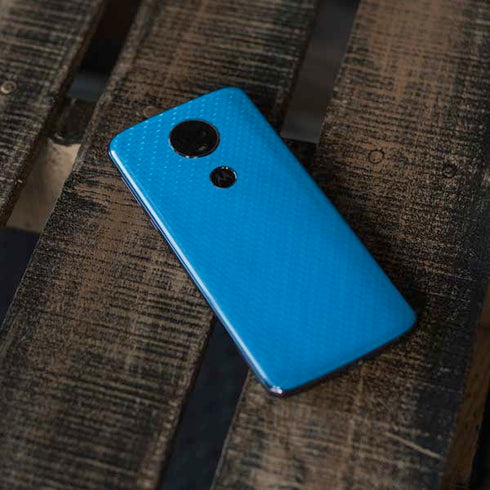 Blue Carbon Fiber Specialty Material Moto E5 Plus Skin