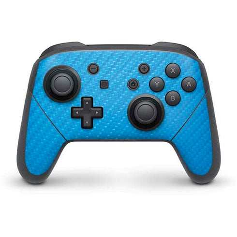 Blue Carbon Fiber Specialty Material Nintendo Switch Pro Controller Skin