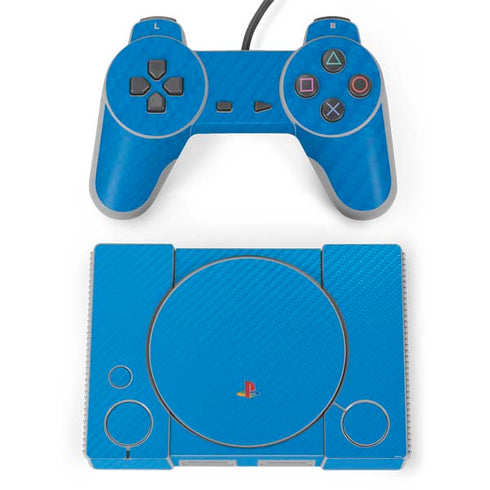 Blue Carbon Fiber Specialty Material PlayStation Classic Bundle Skin