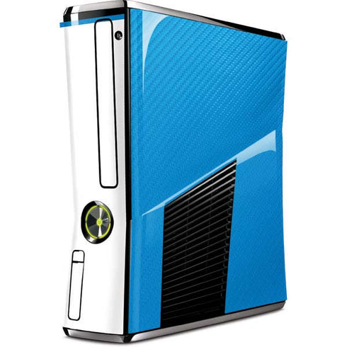 Blue Carbon Fiber Specialty Material Xbox 360 Slim (2010) Skin