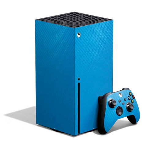 Blue Carbon Fiber Specialty Material Xbox Series X Bundle Skin